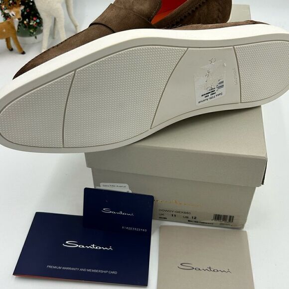 Men’s Santoni Atlantis slip on suede loafers size 12 made in Italy main image 8